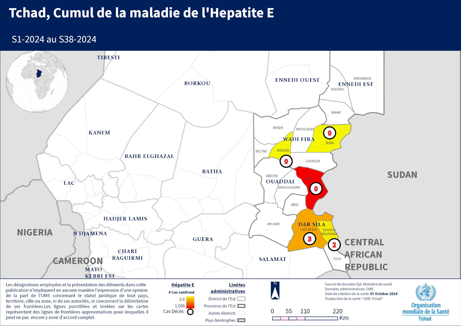 Chad Hepatitis E Cumulative Disease Map